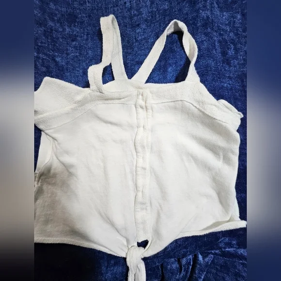 Madewell Texture & Thread Ruffle Tie Front Tank Terry Cloth Towel L - Picture 4 of 9